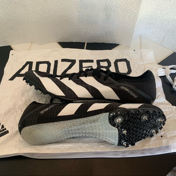 Adidas track spikes 9.5, 50% of the cleat was composed from recycled materials. - Picture 3 of 8